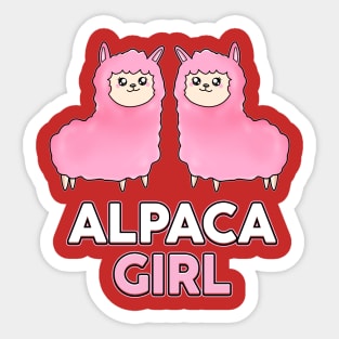 Pink Alpaca Girl Sticker